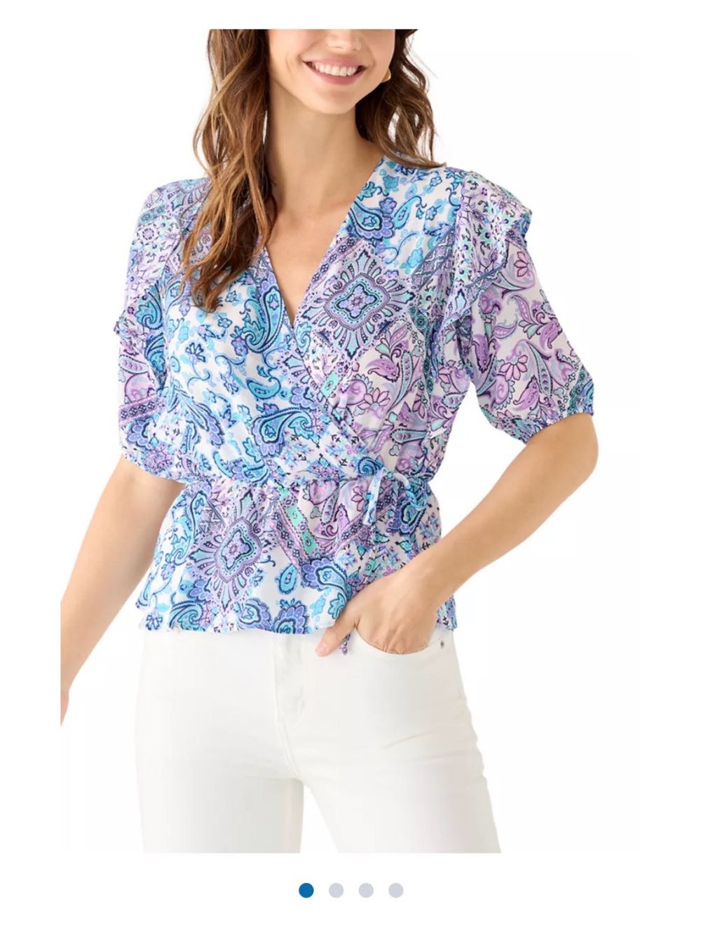 Women's Peplum Floral Wrap Blouse